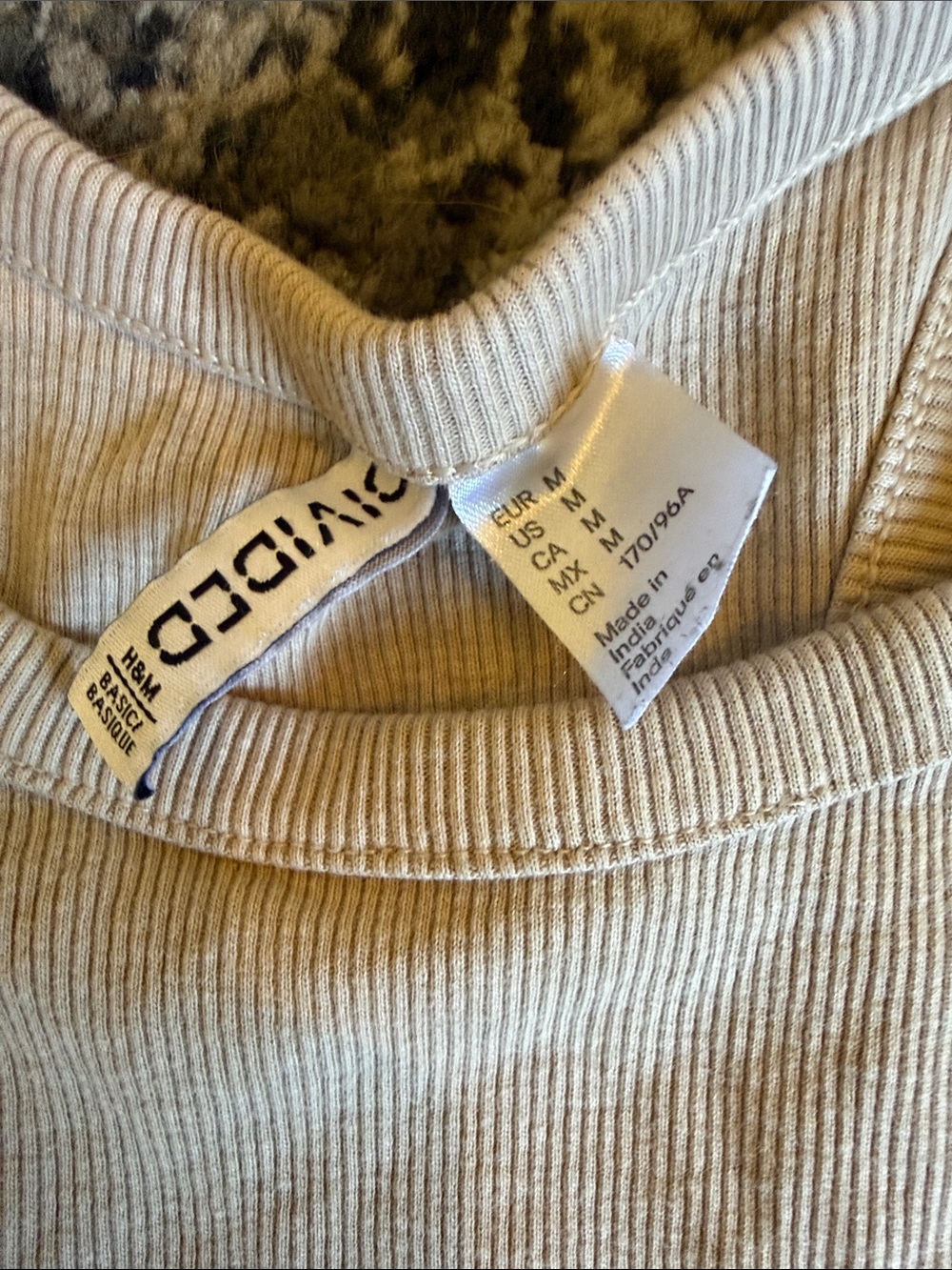 H&M Ribbed Racerback Tank Top - Cream - Picture 2 of 3